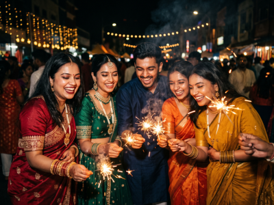 Family Diwali fireworks