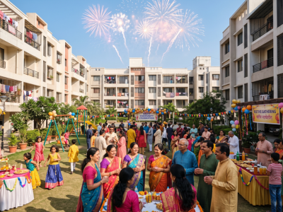 Online firecrackers for apartment community events